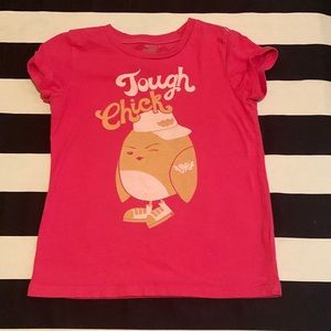 💕💕Adorable pink Old Navy “Tough Chick” girls cap sleeve t-shirt💕💕